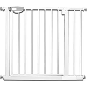 Froadp Cancelletto di Sicurezza per Bambini e Animali, Barriera di Protezione della Porta per Cani, Cancello Senza Trapano, Porta Grata per Bambino, Cancelletti Interni(Bianco, 85-95cm)