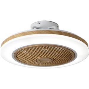 BEL AIR HOME - Ventilatore da Soffitto LED 72W, Motore DC Silenzioso a 4 Velocità, Griglia Oscillante, Telecomando Incluso, 3 Tonalità di Luce 3000K-6000K, Facile Installazione, Kale Legno, Metallo