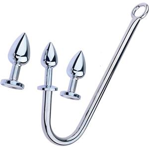 Future of your pleasure Sensual FOPS Set Gancio Anale Metallo 7,2 cm 6,6 cm 5,4 cm ⌀2,7 cm 2,2 cm 1,8 cm - Butt Plug Catena Anale Palline Anali Sex Toys per Donne Uomini Coppie BDSM Stimolazione Variabile A107