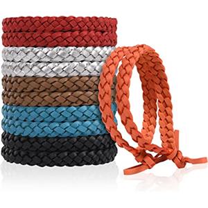 OSDUE Braccialetto zanzare, 12 * Pelle Braccialetto per Zanzare, Regolabile Bracciale Zanzare per Bambini e Adulti, Impermeabile Morbido e Leggero, Uomini e Donne Interno ed Esterno