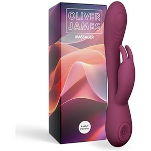Oliver James Vibratore Coniglio di Oliver James - 10 Modalità di Vibrazione, Silicone Potente e a Basso Rumore, Resistente all'Acqua, Punto G & Clitoride, Giocattolo Intimo per Donna, Vibratori (Viola Intenso)