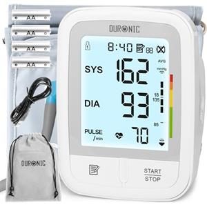 Duronic BPM95 Misuratore di Pressione da Braccio Digitale, Sfigmomanometro Automatico con Bracciale Regolabile, Memoria e Rilevazione Aritmie, 4 Batterie AA Incluse, Preciso e Facile da Usare