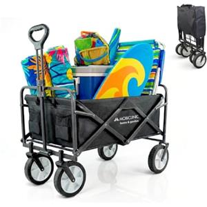 Mobiclinic®, Carrello da trasporto pieghevole, Per la spiaggia e il giardino, Manico regolabile, 100 L, Ruote fuoristrada 360º, Supporta 100 kg, 85x54, 5x58, 5cm, Impermeabile, Acciaio, PVC, Duna pro