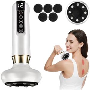 Wagxoey Velora Massaggiatore Anti Cellulite, 12 Dispositivo Elettrico Guasha Regolabile, Massaggiatore Anticellulite Vuoto Massaggiatore Anticellulite, Riduce il Dolore Muscolare