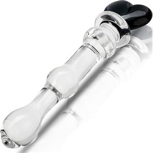 Future of your pleasure Sensual Plug in ano per uomo 20cm x 2,8cm but plug in vetro elegante trasparente dildo nero FOPS G62