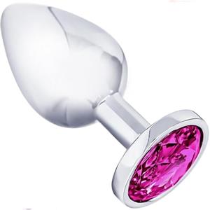 Future of your pleasure Sensual Divaricatore analesex toy 7,2 cm x 2,7 cm con diamante anale rosa - Elegante butt plug in acciaio inox per principianti e coppie FOPS A20-1