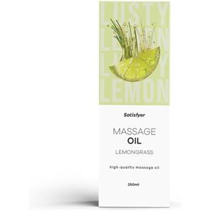 Satisfyer Olio Lemongrass 250 ml | Adatto uso Intimo | Olio Massaggio rilassanti e sensuali | Delicato per la Pelle & nutriente | Facile da spalmare | Ideale per Coppie e Momenti di Benessere