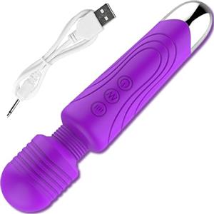 Future of your pleasure Sensual FOPS Massaggiatore Wand Portatile Wireless per Tutto il Corpo Donna 20,5x4,2cm Vibratore 20 Modalità Sex Toy Impermeabile USB Ricaricabile Nero FOPS M64-3