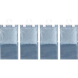 WENKO, Deumidificatore da appendere, set da 4 pezzi con profumo rinfrescante di lavanda, ideale per armadi, protegge vestiti e tessuti dall'umidità, l'acqua viene chiusa sicuro, 4 x 250g granulato