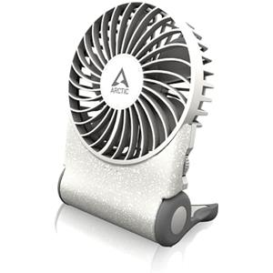 ARCTIC Summair 2Go (White) -Ventilatore Portatile Ricaricabile con Supporto, Velocità Regolabile in Modo Continuo, Autonomia da 4 a 77 Ore, Connessione USB-C (incl. Cavo USB-A) - Bianco