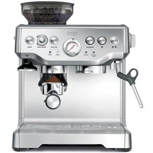 Sage - The Barista Express - Macchina Caffè Espresso con Cono Integrato, Pre-infusione a Bassa Pressione e Lancia Vapore Manuale per il Latte - Acciaio Inox Spazzolato, Lattiera 'Temp Control'