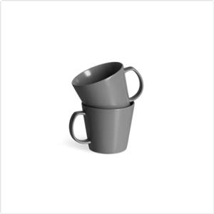 Springlane Kitchen SPRINGLANE Servizio di stoviglie in porcellana (Antracite, Set di 2 tazze)