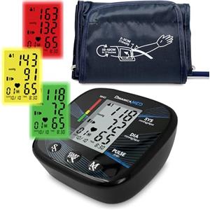 Dinamicamed A-158 Misuratore Pressione da Braccio, Apparecchio Pressione da Braccio con 2 * 90 Posizioni di Memoria, Misuratore di Pressione da Braccio con Retro Illuminazione, Batterie Incluse