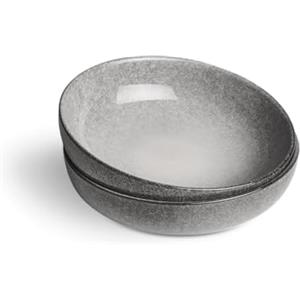 Springlane Kitchen SPRINGLANE stoviglie grigie, servizio da tavola in gres Misty Cliff (Misty Cliff, Set di 2 piatti fondi)