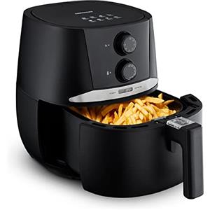 MEDION Friggitrice ad aria calda E20 L (cestello da 3,2 litri, circa 1400 watt, funzionamento semplice, frittura senza olio, timer di 30 minuti, protezione contro il surriscaldamento, MD10711) nero