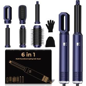 UMIGA Hairstyler Pro, asciugacapelli e Air Styler 6 in 1 con ferro arricciacapelli, set regalo per donne (blu)