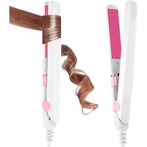 LOPHE Piastra per Capelli da Viaggio, Piastra per Capelli Portatile, Compatta, Leggera, Rivestimento in Ceramica, Temperatura 190°C, per Capelli Corti e Frange, Bianco