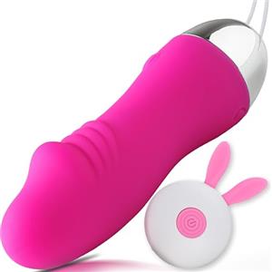 Future of your pleasure Sensual Vibratore con telecomando 11 cm ⌀3 cm 12 modalità di vibrazione uovo vibrante uovo vibrante con telecomando portatile rosa silicone mini vibratore per donne stimolatore clitorideo FOPS M68
