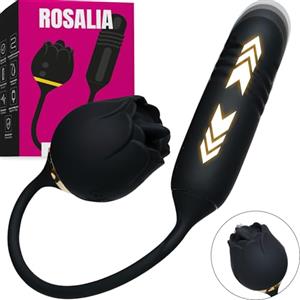 MySecretCase Vibratoreper Donna Clitoride 10 Licking 10 Thrusting Lingua Vibrante Stimolatore Clitoride Femminile Silicone Vibratore Anale Vibratore Spinta Ricaricabile IPX6 Sexytoysys Coppia