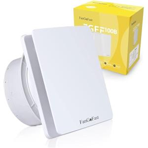 FanGoFast Aspiratore Bagno 100mm, Ventola Aspirazione Bagno con Valvola Antiritorno per Bagno Cucina Ufficio Garage, Ventilatore da Parete Vortice Basso Consumo