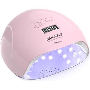 NAILGIRLS Lampade UV Per Unghie,NAILGIRLS 220W Portatile Lampada per Unghie Asciuga Smalto Fornetto Unghie per Manicure Pedicure,Sensore Di Avvio Automatico Lampada Unghie LED UV,4 Modalità Timer, Rose