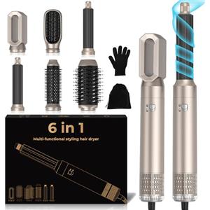 UMIGA Hairstyler Pro, asciugacapelli e Air Styler 6 in 1 con ferro arricciacapelli, set regalo per donne (oro)