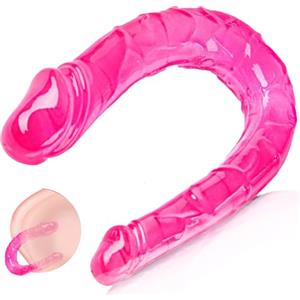 Future of your pleasure Sensual FOPS Doppio Dildo XL 30cm 2-3cm Larghezza Dildo Doppia Testa Realistico Morbido per Donne Solo Anale Penetrazione Grande Sex per Donna Anale Impermeabile Principianti Massimo Piacere D28