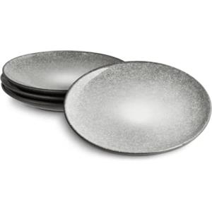 Springlane Kitchen SPRINGLANE stoviglie grigie, servizio da tavola in gres Misty Cliff (Grigio, set di 4 piatti)