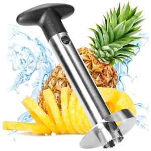 COM-FOUR® Taglierino per ananas 3 in 1 - pelapatate in acciaio inossidabile, lavabile in lavastoviglie - taglia e pela ananas (01 pezzo - taglierina per ananas)