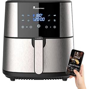 MasterPro Foodies | Friggitrice Senza Olio XXL con Capacità di 6L e 1800W di Potenza | Con Schermo LED Tattile e Cestino Antiaderente | Friggitrice ad Aria | 8 Funzioni Diverse in 1