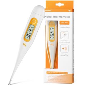 femometer Febbre Termometro digitale per bambini, letture accurate e veloci, sonda impermeabile, arancia