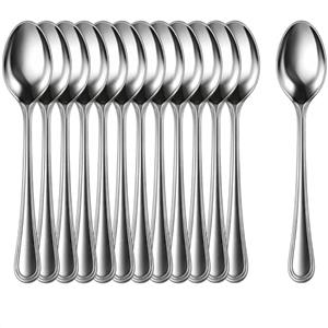 COM-FOUR® 12x Cucchiaini da tè in acciaio inossidabile - eleganti posate da tavola dal design semplice - cucchiaini da dolci - servizio da tè ca. 15cm (12 pezzi - 15 cm)