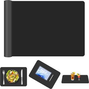 AUAUY Spianatoia per Impastare Silicone, 70x50cm Tappetino da Forno in Silicone, Spianatoia per Impastare Antiaderente per Pasta, Pizza, Pasticcino, Torta, Resistente al Calore, Riutilizzabile-Nero