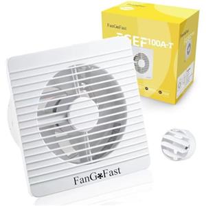 FanGoFast Aspiratore Bagno 100mm, Ventilatore da Bagno con Timer e Valvola Antiritorno, Ventola Aspirazione Combattere Muffa e Umidità per Bagno Cucina Garage