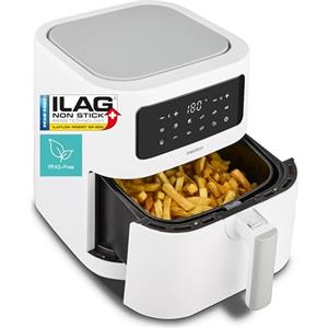 MEDION P10 XL Friggitrice ad aria calda (6,8 L XXL, Airfryer, 2.150 W, doppia resistenza inox, allarme scuotimento, 9 programmi, display LED touch) opaco