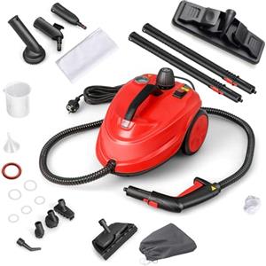 SOARS Potente Pulitore a Vapore 2000W, 14 Accessori, Pressione Massima 5 Bar, Temperatura 160℃, Riscaldamento Rapido 8 Minuti, Serbatoio 1,8L, per Pavimenti, Divani, Cucina, Superficie 108 m² (Rosso)