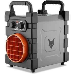 FUXTEC Riscaldatore elettrico FX-EH2 - Termoventilatore da 2000 W con elemento ceramico PTC - Corpo in metallo IP24 - Portata aria 284 m³/h - Ideale per garage e officine