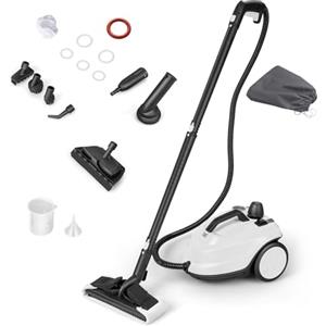 COSTWAY 2000W Pulitore a Vapore, Macchina per Pulizia Rotante con 13 Accessori, Capacità d'Acqua di 1,8L, Macchina a Vapore Multiuso per Tappeti Finestre Vetri e Tende (Bianco)