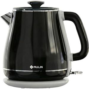 MU LIN MULIN Bollitore Vintage, Bollitore Elettrico con Base a 360°, Capacità 1.8 L,2200W,ebollizione rapida, Spegnimento Automatico, Acciaio Inossidabile