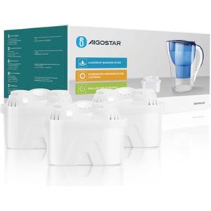 Aigostar Filtro Acqua per Caraffa Filtrante, BPA Free Filtri per acqua, Cartuccia per filtro 3 pezzi x 60 giorni, Waterdrop Filtri riduce le microparticelle, impurità, metalli