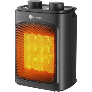 Dr.Prepare Stufetta Elettrica 1500 W Termoventilatore Cercamico Portatile 3 Livelli di Calore con Termostato Riscaldamento Rapido Protezione di Sicurezza per Scrivania Ufficio Camera da Letto