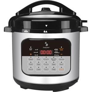 BEPER P101COS002 Pentola Multicooker a Pressione 6 Litri,15 Programmi di Cottura, Slow Cooker, Timer 24h, 3 Livelli di Pressione, Funzione Mantenimento Caldo, 10 Sistemi di Sicurezza,1000W