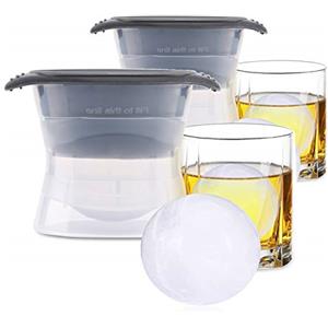 Belmalia 2x Mega Stampo per Palle di Ghiaccio, Stampo per Cubetti di Ghiaccio in Silicone per Palle di Ghiaccio da 6 cm in XXL, Nero