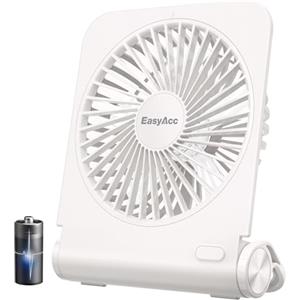 EasyAcc Mini Ventilatore da Tavolo 4000mAh Ultrasottile/4 Velocità/5 Pale/Pieghevole/Appendibile Ventilatore USB-C Portatile Silenzioso Ricaricabile Ventilatore a Batteria per Viaggi Ufficio