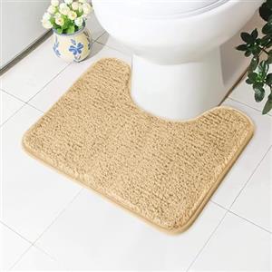 AUAUY Antiscivolo Tappeto Bagno WC, 50x40cmTappetino da Bagno Antiscivolo con Forma a U, Tappetino Bathroom Super Assorbente, per il Bathroom Assorbente in Microfibra, Giallo