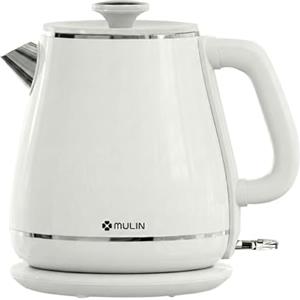 MU LIN MULIN Bollitore Vintage, Bollitore Elettrico con Base a 360°, Capacità 1.8 L,2200W,ebollizione rapida, Spegnimento Automatico, Acciaio Inossidabile