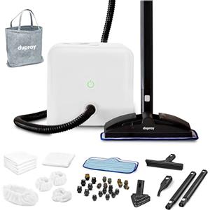 Dupray Neat Pulitore a vapore - potente pulitore a vapore multifunzione per casa, pavimenti, fughe, piastrelle, materassi, mobili, finestre, auto e altro (40-pezzi Neat EU)