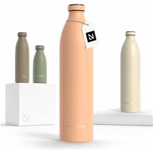 LARS NYSØM Borraccia Termica 1500ml in Acciaio Inox | Bottiglia isolata 1.5 litro | Bottiglia d'Acqua a Tenuta stagna per Sport, Bicicletta, Cane (Creamy Peach, XL 1500ml)