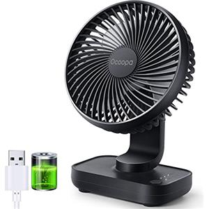 OCOOPA Ventilatore da Tavolo USB con Batteria di 4000mAh Ricaricabile, Mini Ventilatore da Tavolo Portatile di 12cm a 4 Velocità, Silenzioso e con un Potente Flusso d'Aria, Indicatore della Batteria