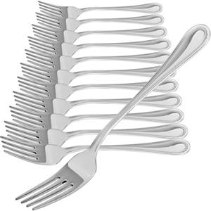 COM-FOUR® 12 Forchette da Torta in Acciaio Inossidabile 430 - Posate Eleganti dal Design Semplice - Forchette da Dessert Piccole - Forchette da Antipasto - 15 cm (15 cm - 12 pezzi)
